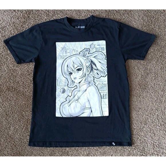 Dr.Stone Kohaku Beauty Science T-Shirt Men's Large Black Short Sleeve - Picture 1 of 6